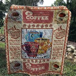 Fresh Brewed Coffee Every Day Quilt and Home Decor