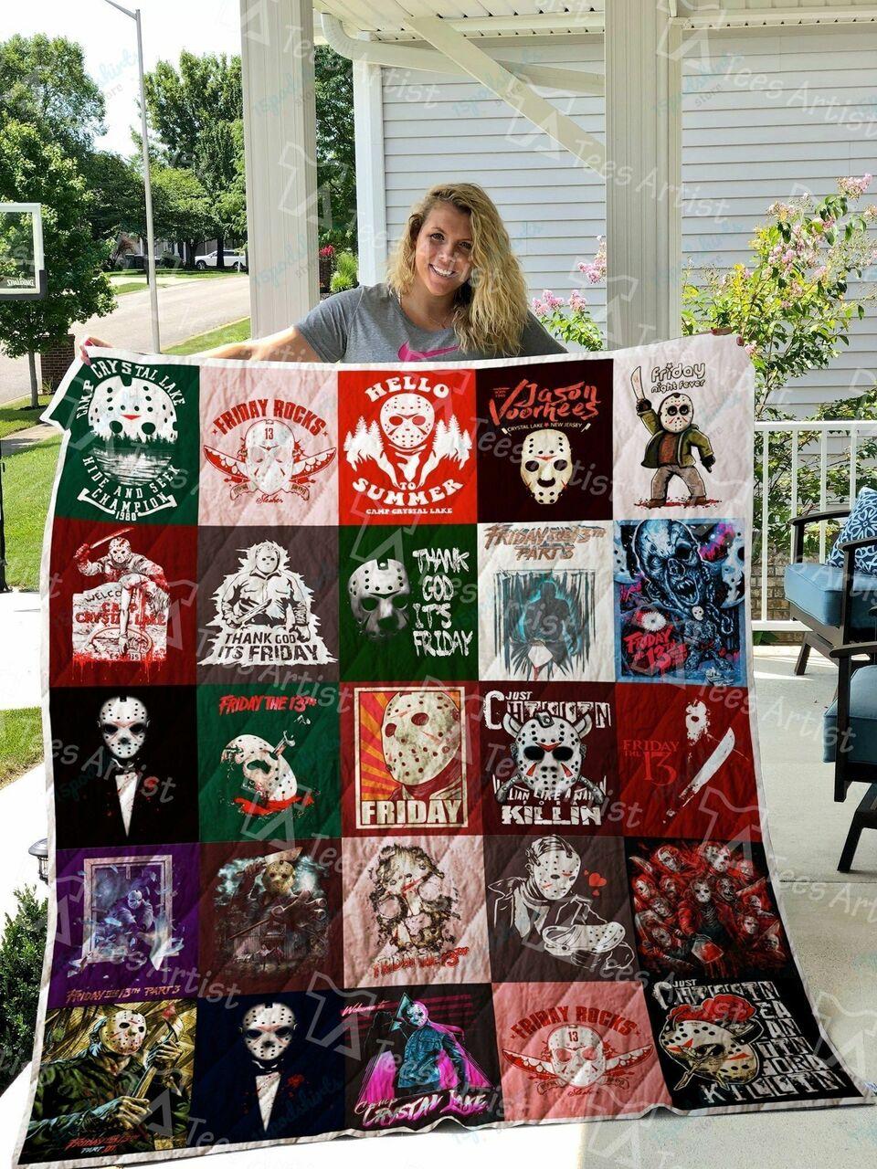 Friday The 13Th Quilt Blanket 0499 and Home Decor