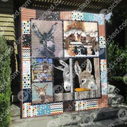 Friendly Donkey Quilt Blanket Vh09  Quilt and Home Decor