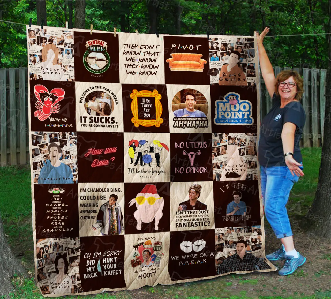 Friends Quilt Blanket 01748 and Home Decor