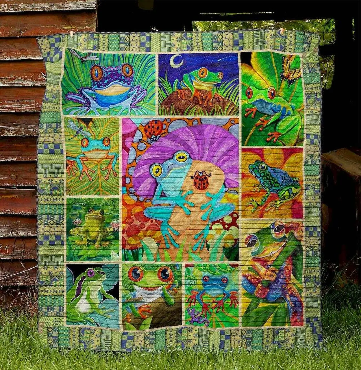 Frog Cl16100037Mdq Quilt Blanket and Home Decor