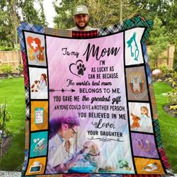 From Daughter, My Mom Saving Animals Washable Quilt P68 and Home Decor