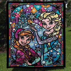 Frozen Elsa And Anna Quilt Blanket and Home Decor