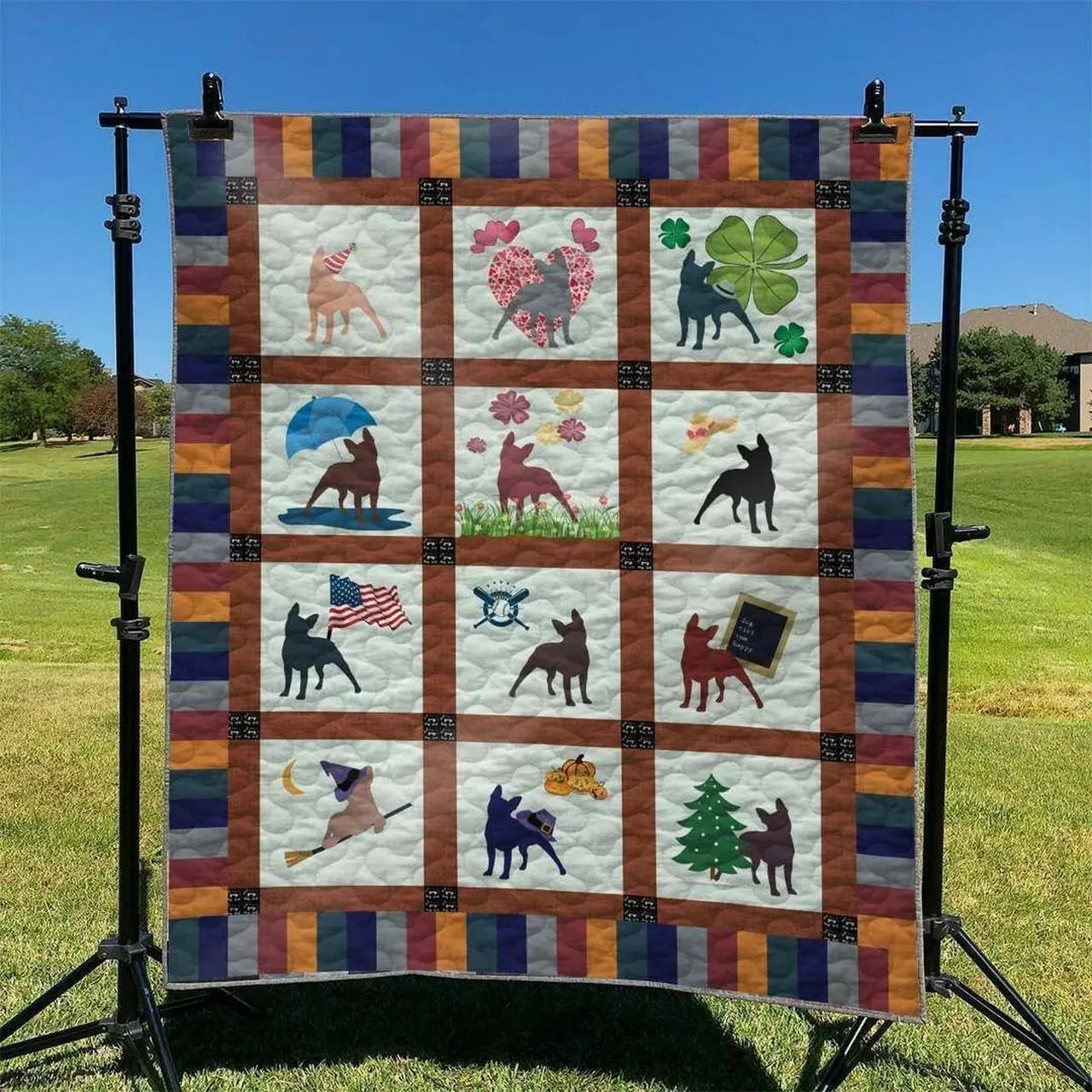 Fun Dog 01 DHCLD0909 Quilt Blanket and Home Decor