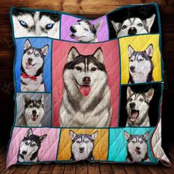 Funny Husky Cl2100197Mdq Quilt Blanket and Home Decor