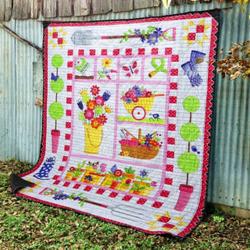 Gardening Tools Quilt Blanket Bn14  Quilt and Home Decor