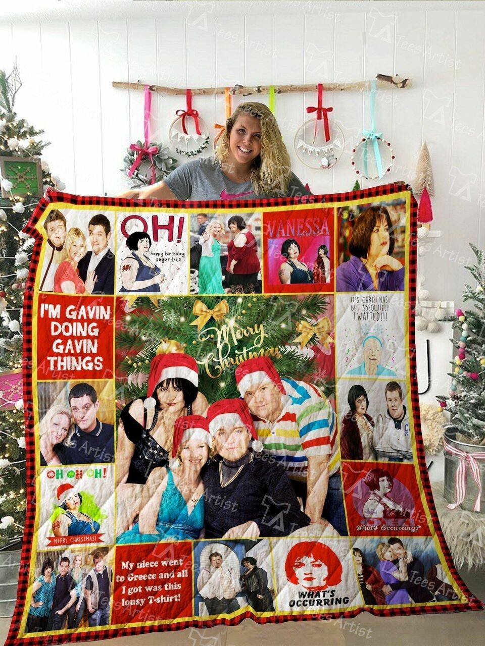 Gavin Stacey Quilt Blanket 02203 and Home Decor