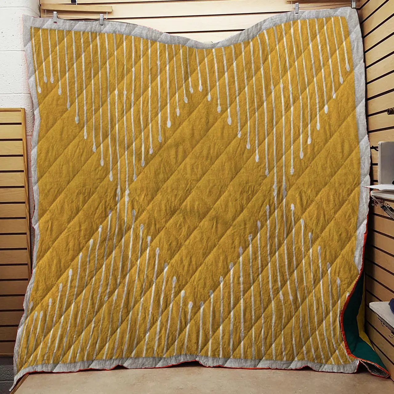 Geo Yellow Throw Quilt Blanket and Home Decor