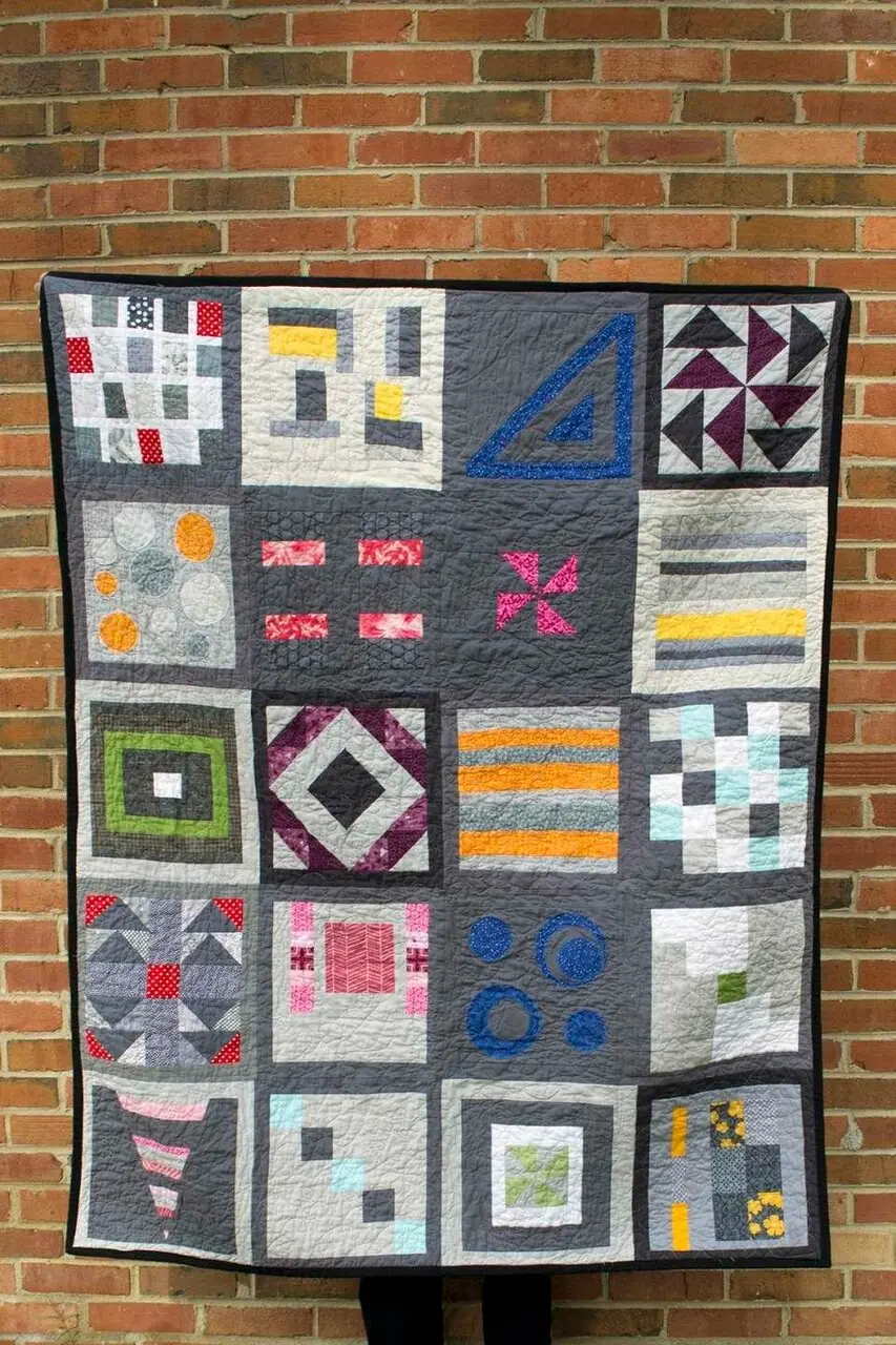 Geometric Gray Clp290625 Quilt Blanket and Home Decor