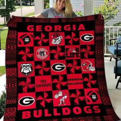 Georgia Bulldogs Blanket Th1607 Quilt and Home Decor