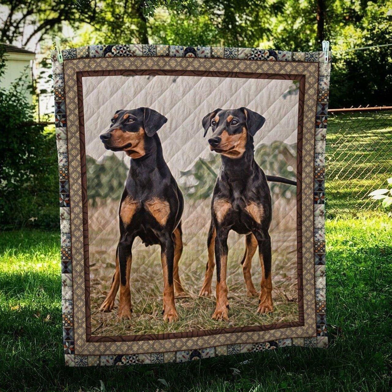 German Pinscher Standing Quilt Blanket Dhc09122033Dd and Home Decor