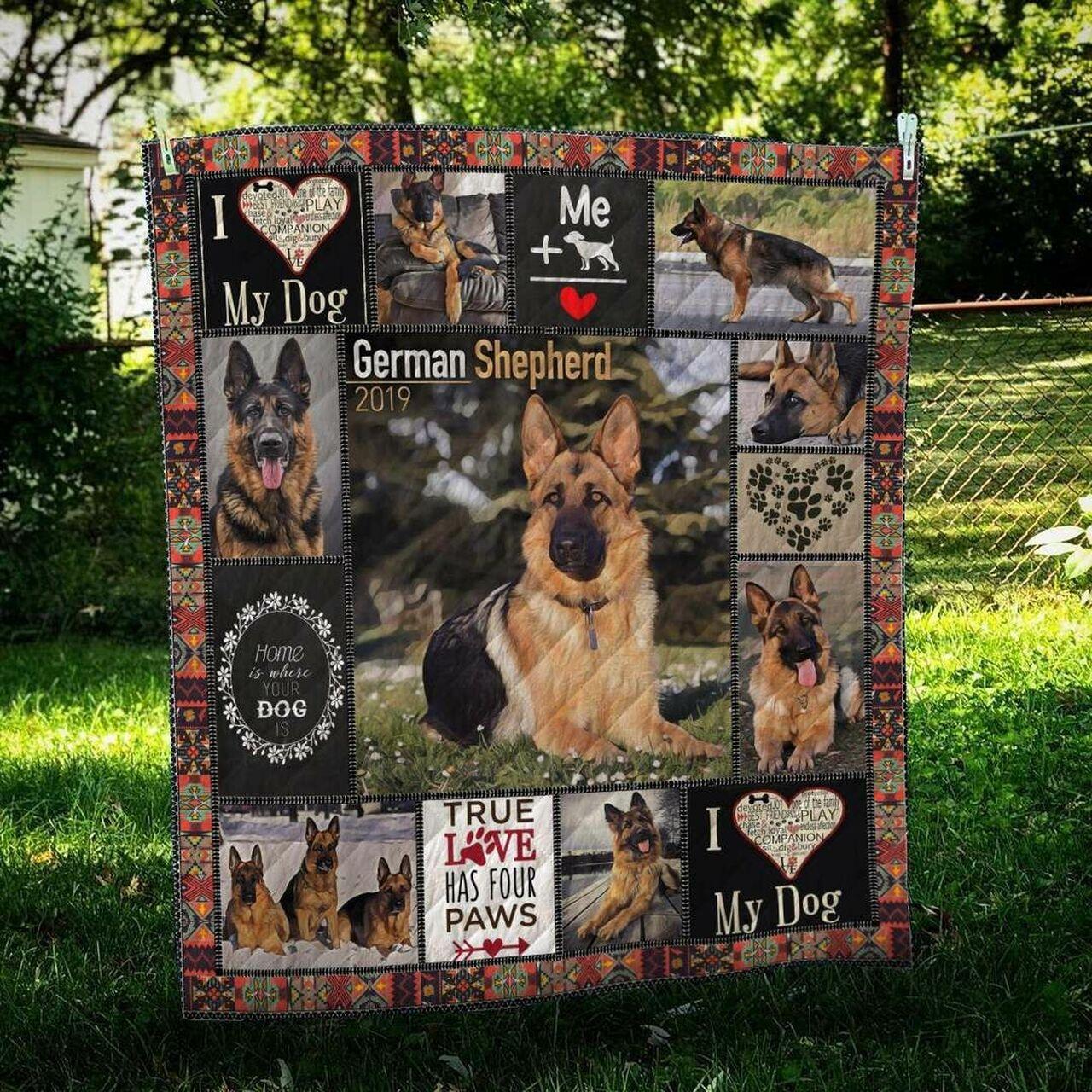 German Shepherd My Home Cl10100121Mdq Quilt Blanket and Home Decor
