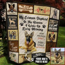 German Shepherd Photo Personalized Quilt Blanket Bbb300552Ht and Home Decor