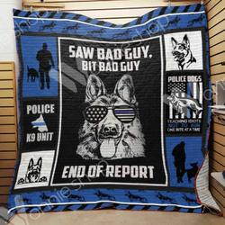 German Shepherd Police Clh091065Q Quilt Blanket and Home Decor