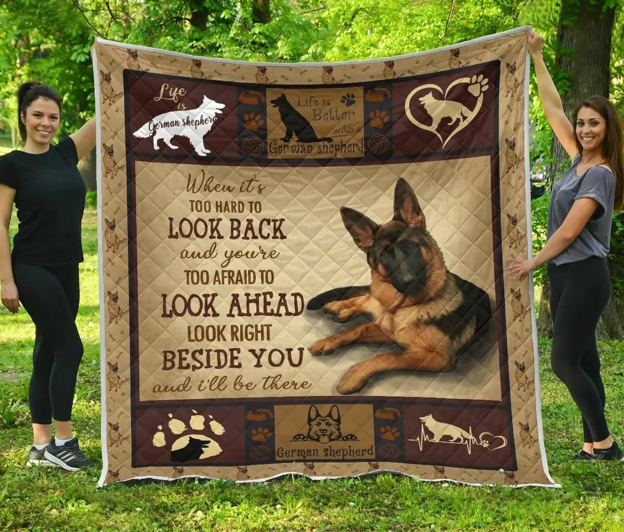 German Shepherd Take Me Back Quilt Blanket Christmas Christmas Gifts Merry Christmas Holiday Gifts Gift Dhc03011743Dd and Home Decor