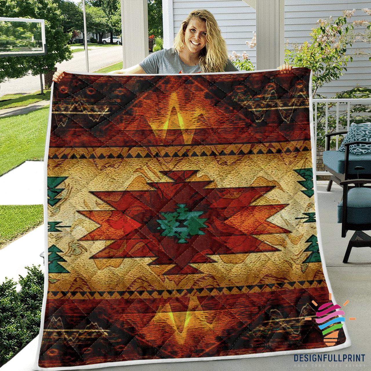Gift For Native American Native Pattern Quilt Hg and Home Decor