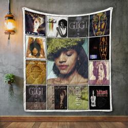 Gigi Album Covers Quilt Blanket and Home Decor