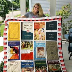 Giovanni Boccaccio Books Quilt Blanket and Home Decor
