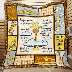 Giraffe Chillin Be Together Quilt Blanket ABC06011252 and Home Decor