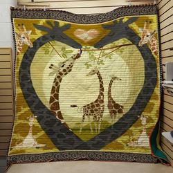 Giraffe Love Quilt Design By Exrain and Home Decor