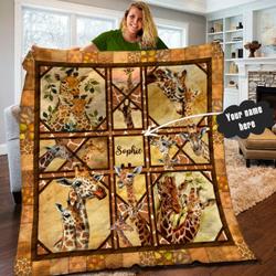 Giraffe Personalized Quilt Blanket Lml010604Dt and Home Decor