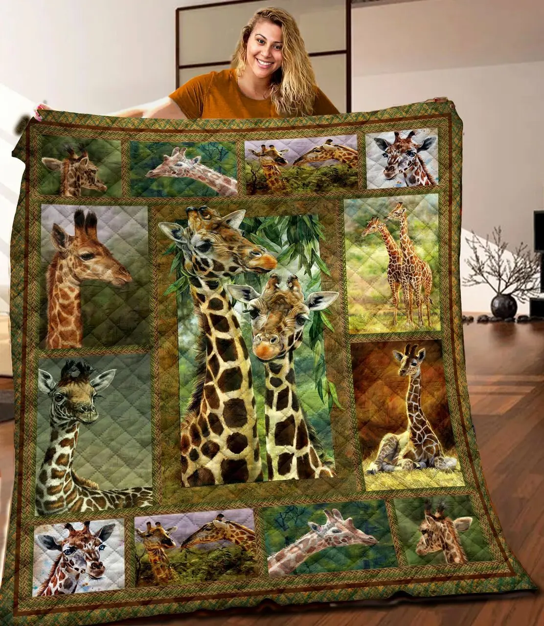 Giraffe Quilt Blanket C9B260305HD and Home Decor