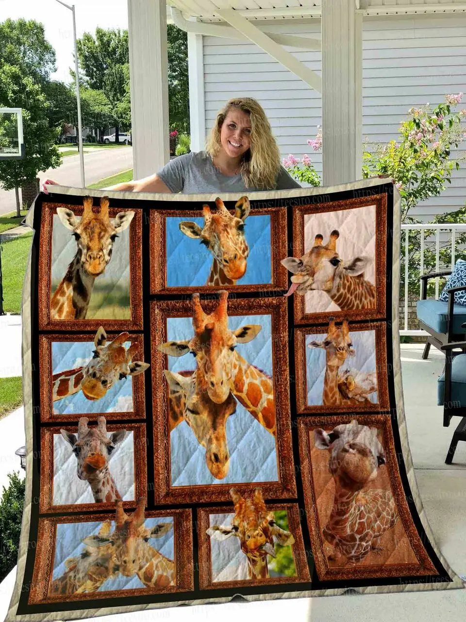 Giraffe Quilt Blanket Dhc1501511Vt and Home Decor