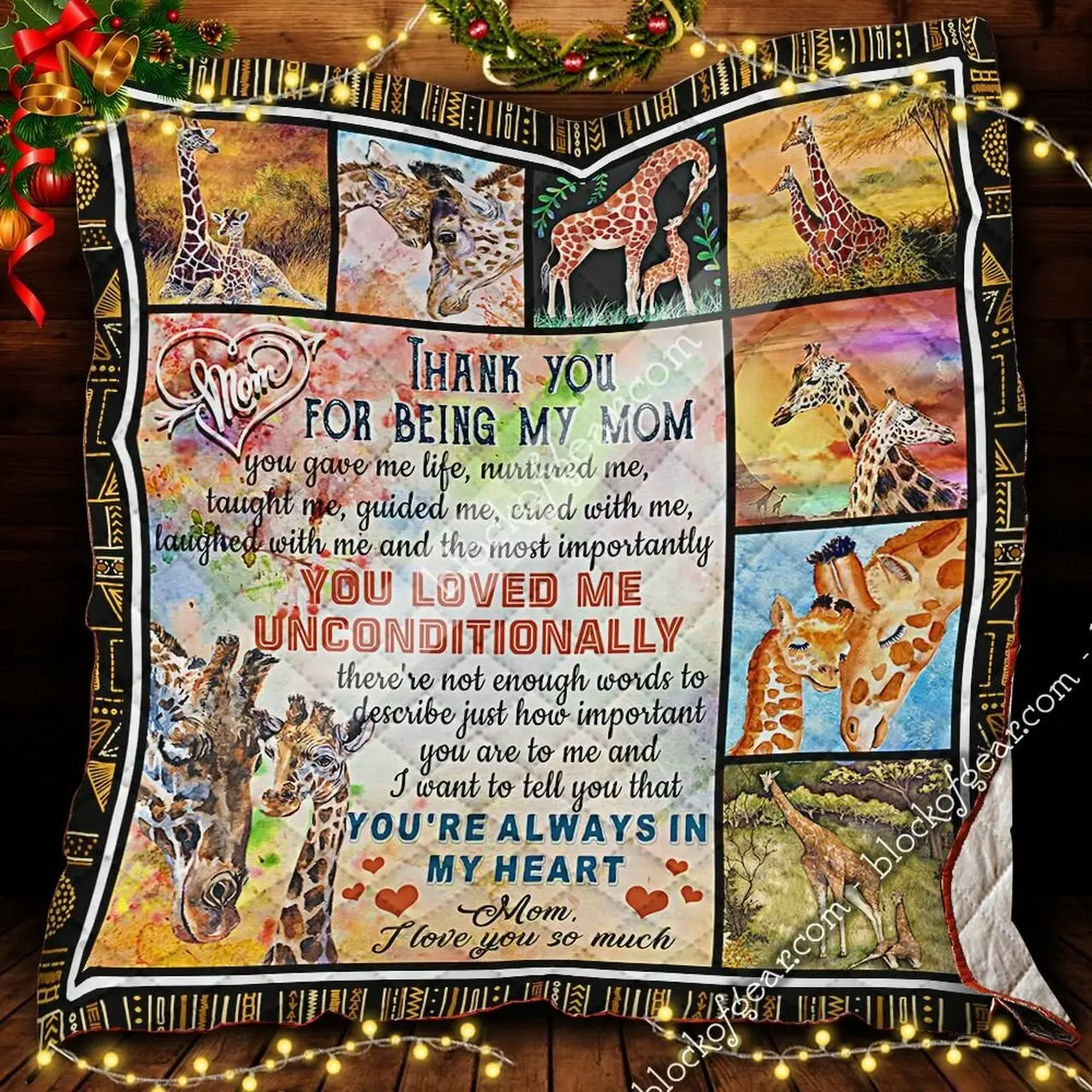 Giraffe, There’S Nothing Great A Mother’S Love Quilt Ctn112 and Home Decor