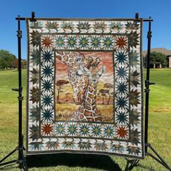 Giraffes And Bird DHCCNA0909 Quilt Blanket and Home Decor