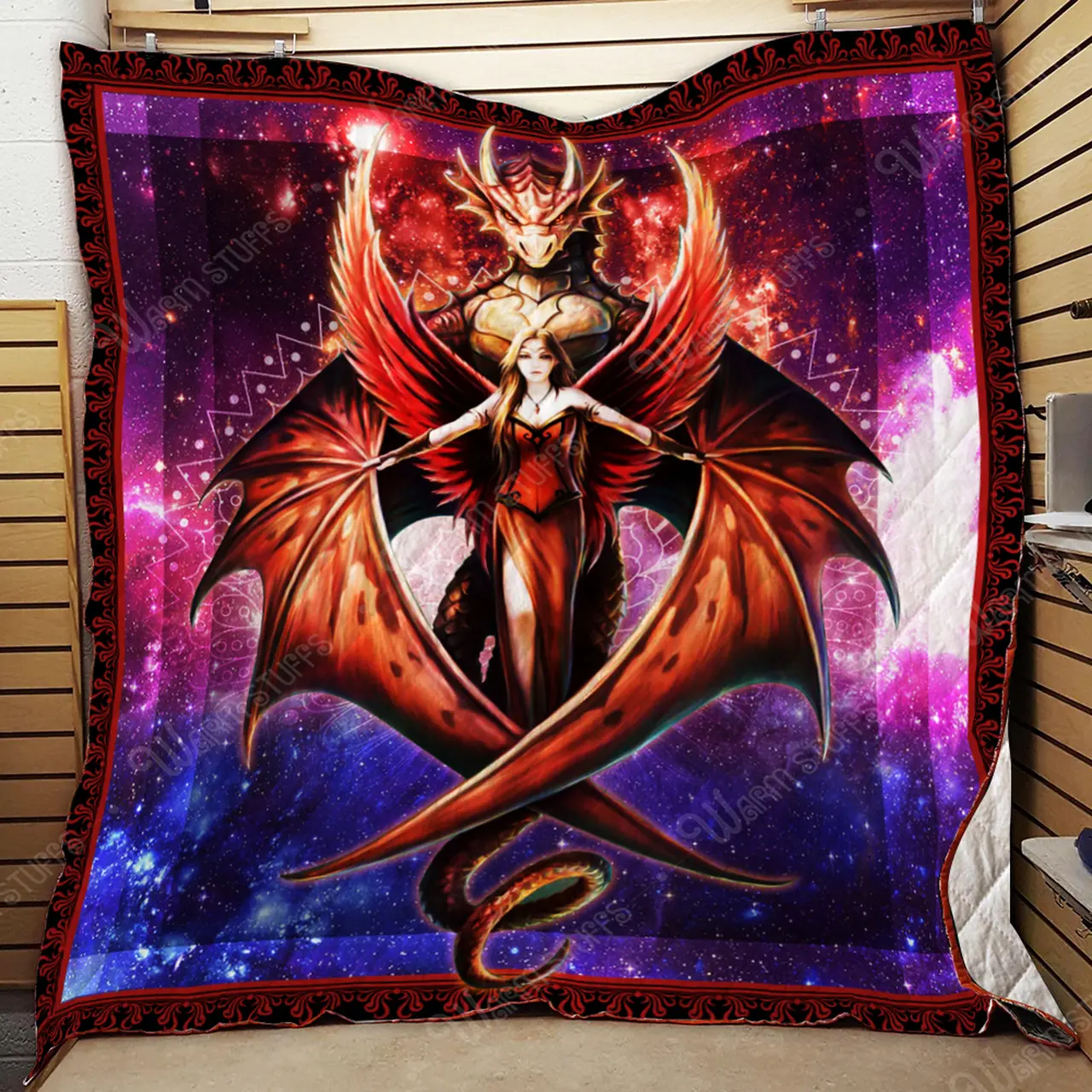 Girl And Dragon Quilt Kp and Home Decor