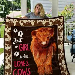 Girl Love Highland Cow Quilt Blanket Dhc1501385Vt and Home Decor