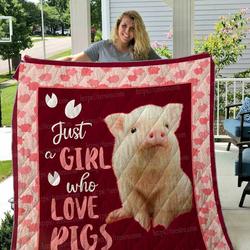 Girl Love Pig Quilt Blanket Dhc1501380Vt and Home Decor