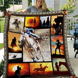 Girl Riding Horse Blanket Kc1507 Quilt and Home Decor