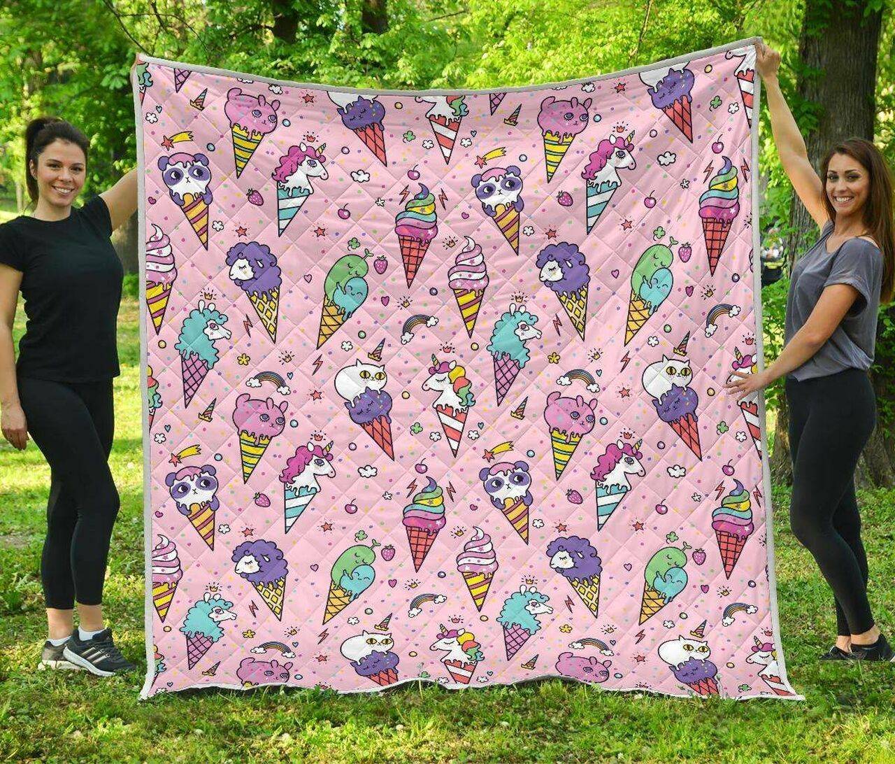 Girly Unicorn Ice Cream Cl17100290Mdq Quilt Blanket and Home Decor