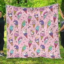 Girly Unicorn Ice Cream Cl17100290Mdq Quilt Blanket and Home Decor