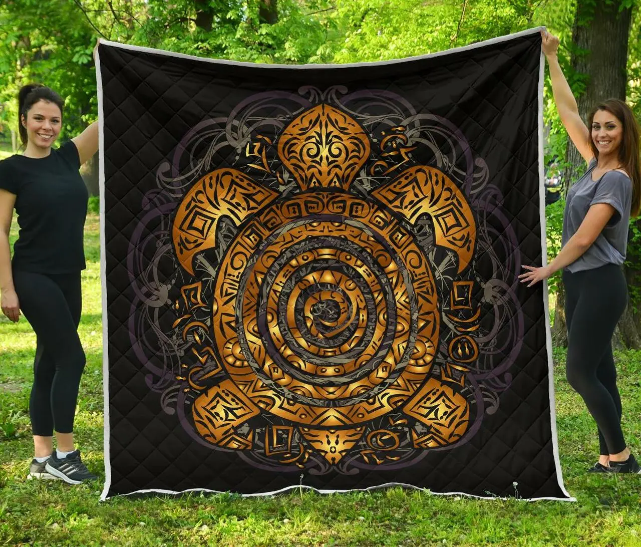 Glowing Turtle Premium Quilt A0 Quilt and Home Decor