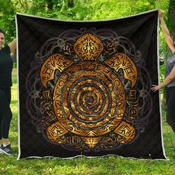 Glowing Turtle Premium Quilt A0  Quilt and Home Decor