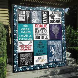 Goalie Because Lacrosse Men Quilt Blanket Vh09  Quilt and Home Decor