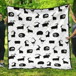 Goat Ram Pattern DHCDHC DT1910 Quilt Blanket and Home Decor