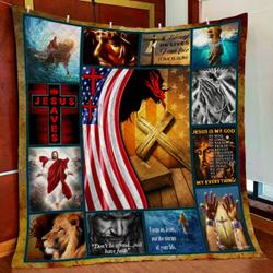 God Jesus Christian Quilt Blanket and Home Decor