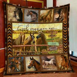God Says You Are Horse Quilt Blanket and Home Decor