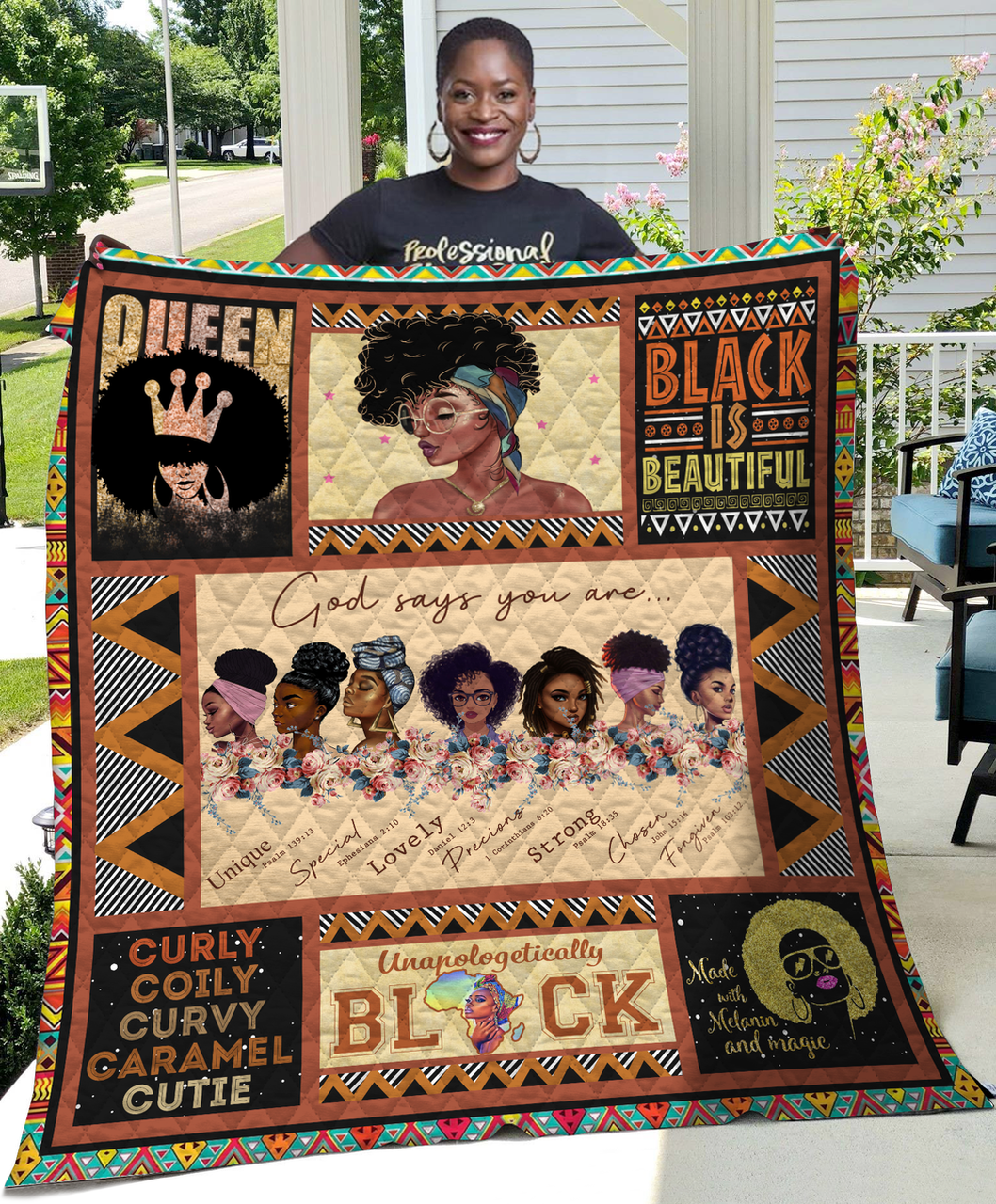 God Says You Are Unique Black Women Quilt and Home Decor
