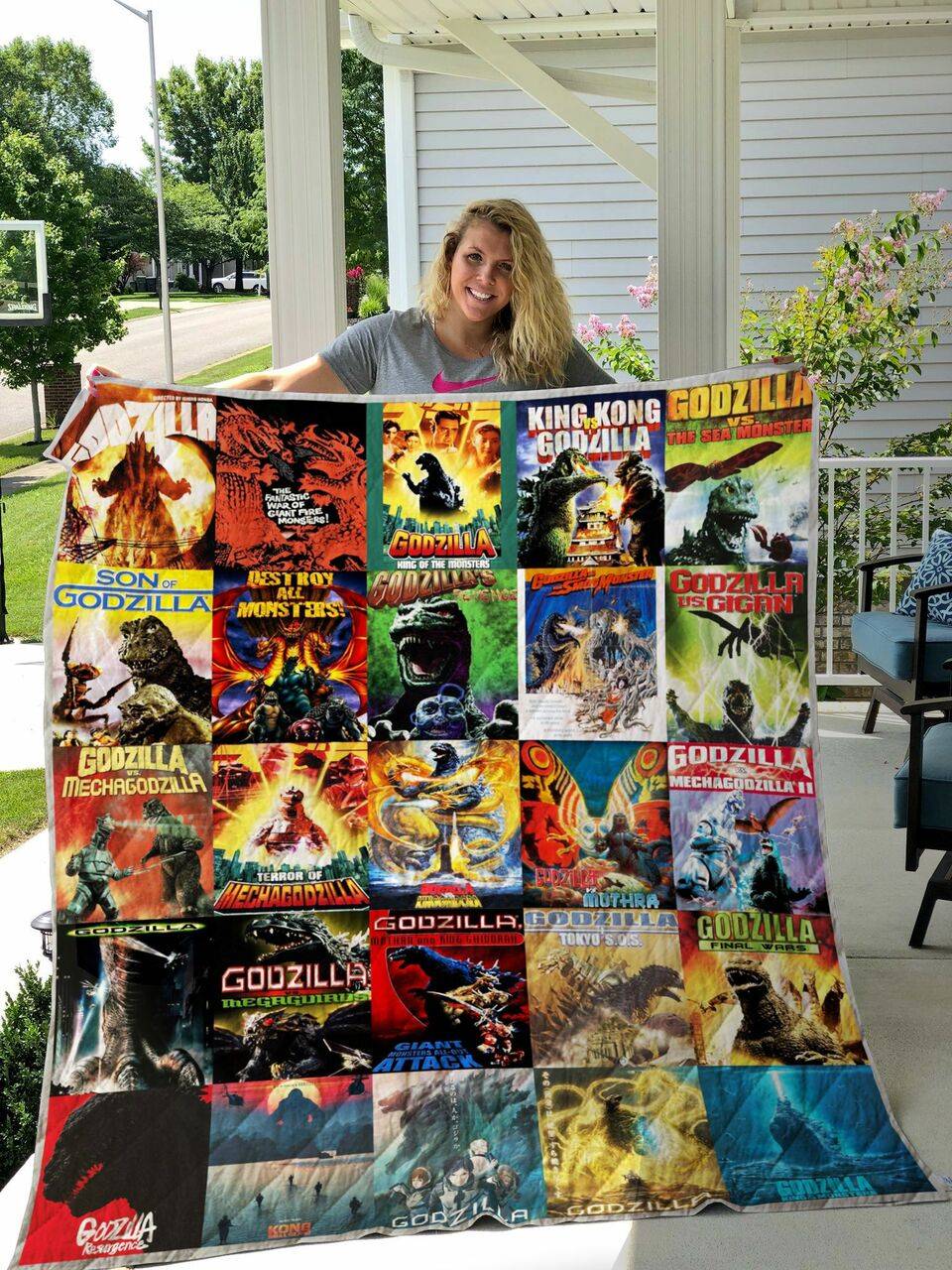 Godzilla Quilt Blanket For Fans and Home Decor