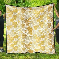 Gold Grape Pattern DHCDHC DT1910 Quilt Blanket and Home Decor