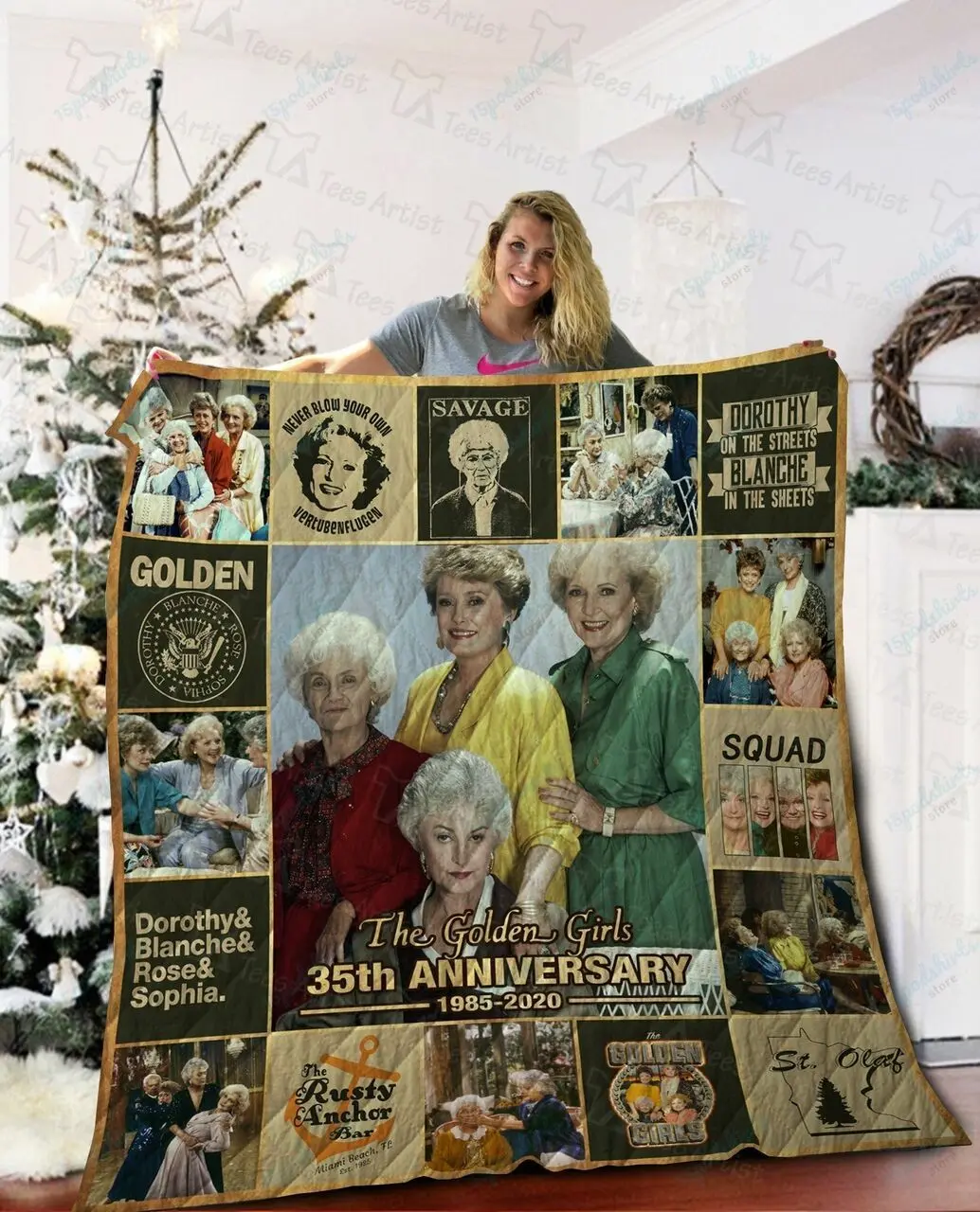 Golden Girls Quilt Blanket 02034 and Home Decor