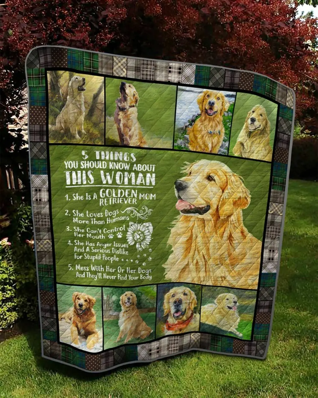 Golden Retriever 01 Golden Retriever 0808 Quilt Blanket Dhc020120601Td and Home Decor