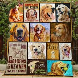 Golden Retriever Blanket Kc1807 Quilt and Home Decor