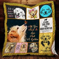 Golden Retriever Cl2100209Mdq Quilt Blanket and Home Decor