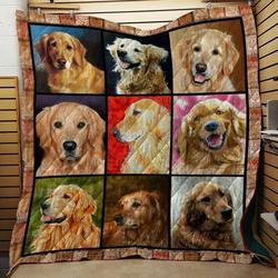 Golden Retriever Collection Quilt Blanket Great Customized Blanket Gifts For Birthday Christmas Thanksgiving and Home Decor