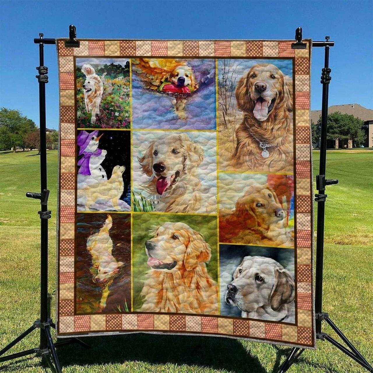 Golden Retriever Dog Td2709410 Quilt Blanket and Home Decor